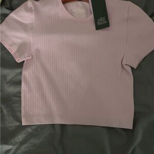 Wild Fable Pink Ribbed Boxy T-Shirt